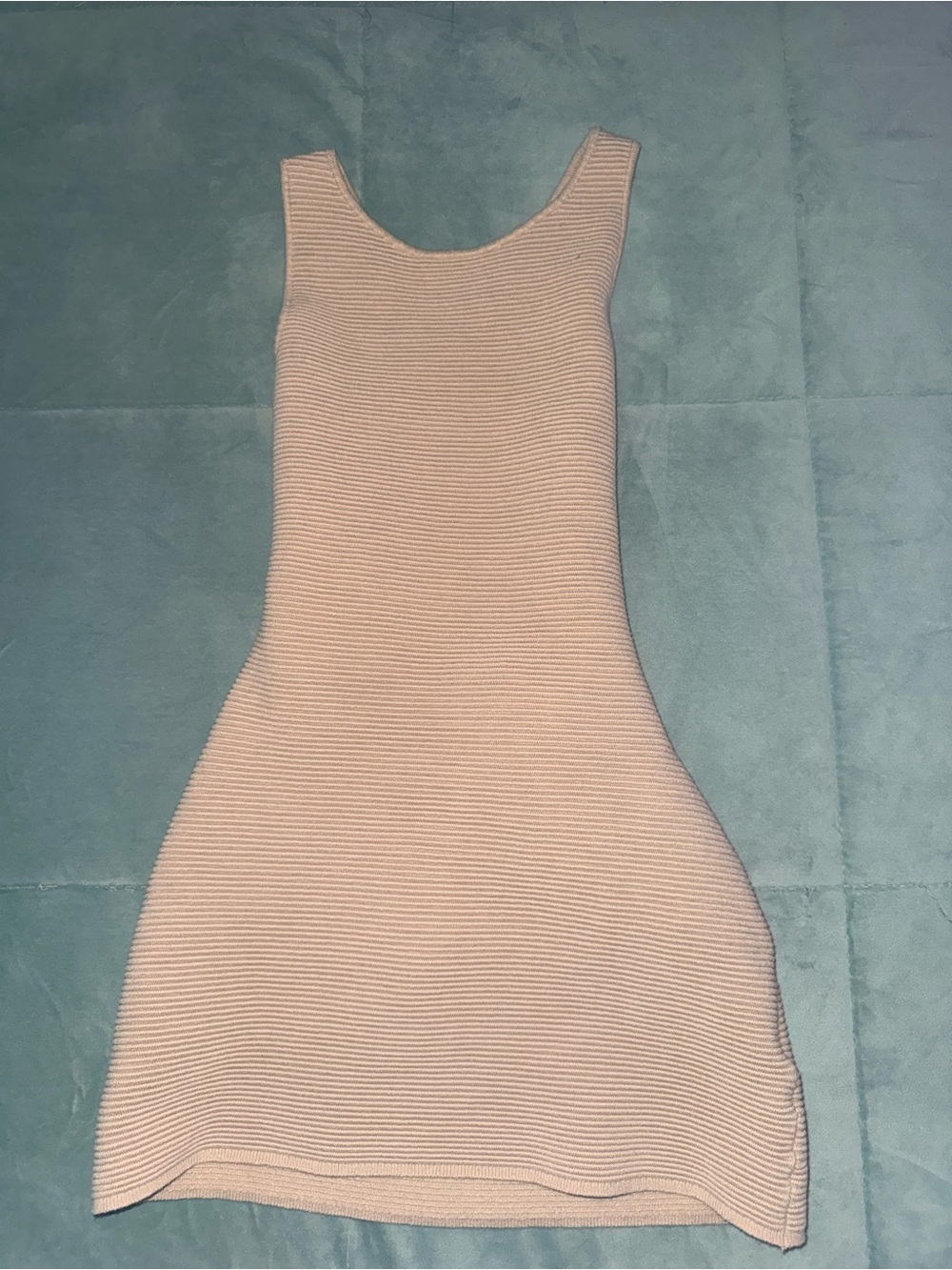 Abercrombie & Fitch Ribbed Tank Mini Dress in Blush Pink